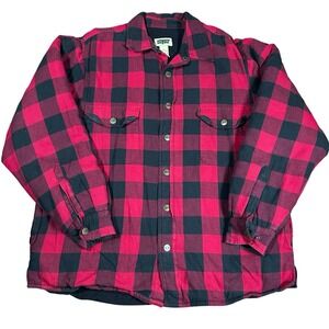 Vintage Saftbak Jacket Men's Large Buffalo Plaid Button Up Fleece Hunting Hiking